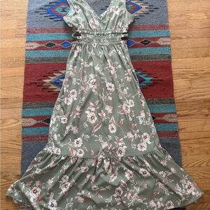 Floral Green Maxi Dress